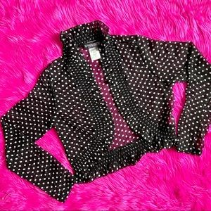 Vintage 90’s Black and White Polka Dot Sheer Shrug